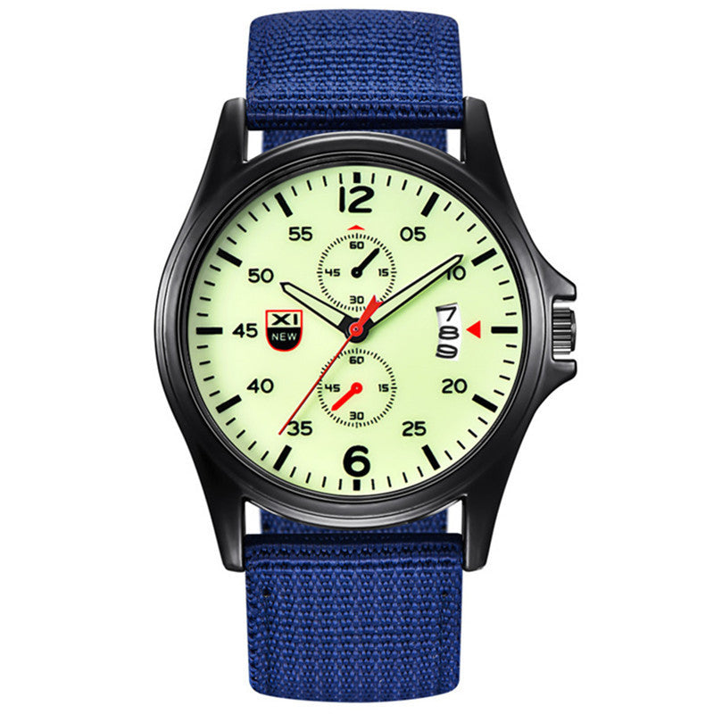 Fashion Nylon Strap Sports Army Style Watch Calendar Quartz Watch