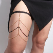 Women's Black Pearl Chain Leg Chain