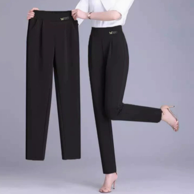 Tight-waisted Thin, Loose Slimming Large-sized 9-inch Harem Pants