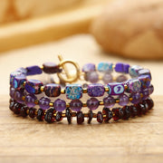 Amethyst Round Beads Stone Bracelet