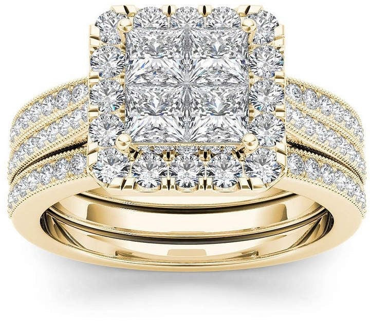 Gold-plated Inlaid Zircon Ring For Women