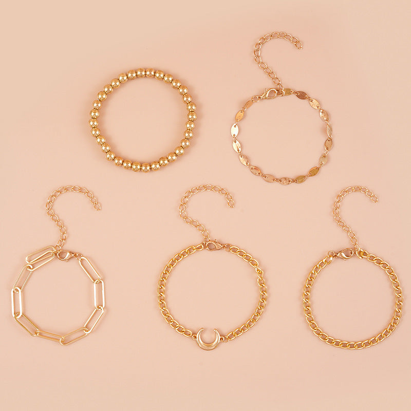 Alloy Chain Bracelet 5-piece Set