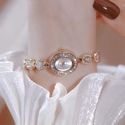 Mid-ancient Fashion Oval Colored Gems Rainbow Light Luxury Watch