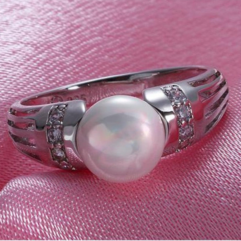 Copper Pearl Zircon Jewelry Ring