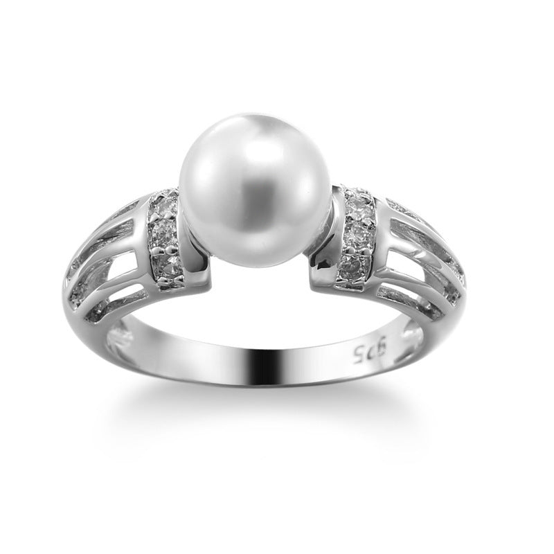 Copper Pearl Zircon Jewelry Ring