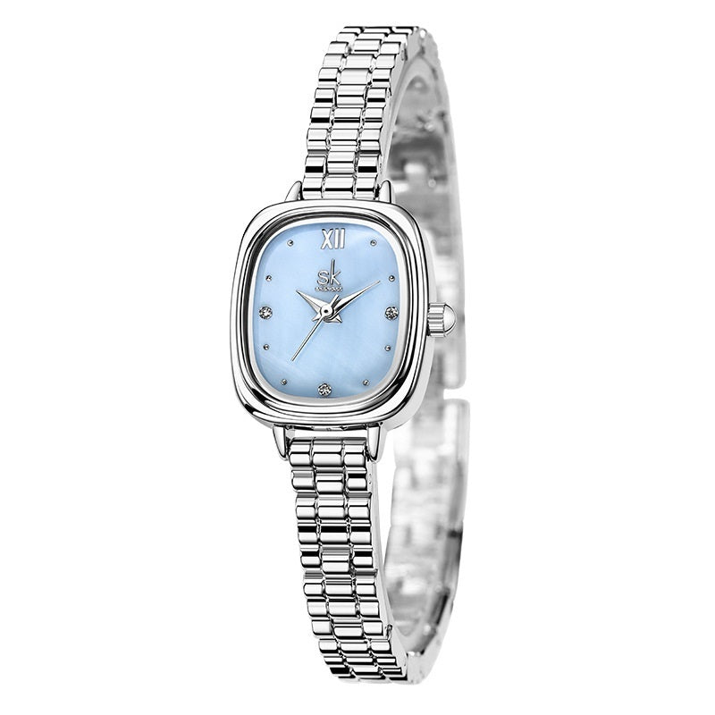 Steel Belt Waterproof Quartz Small Square Watch