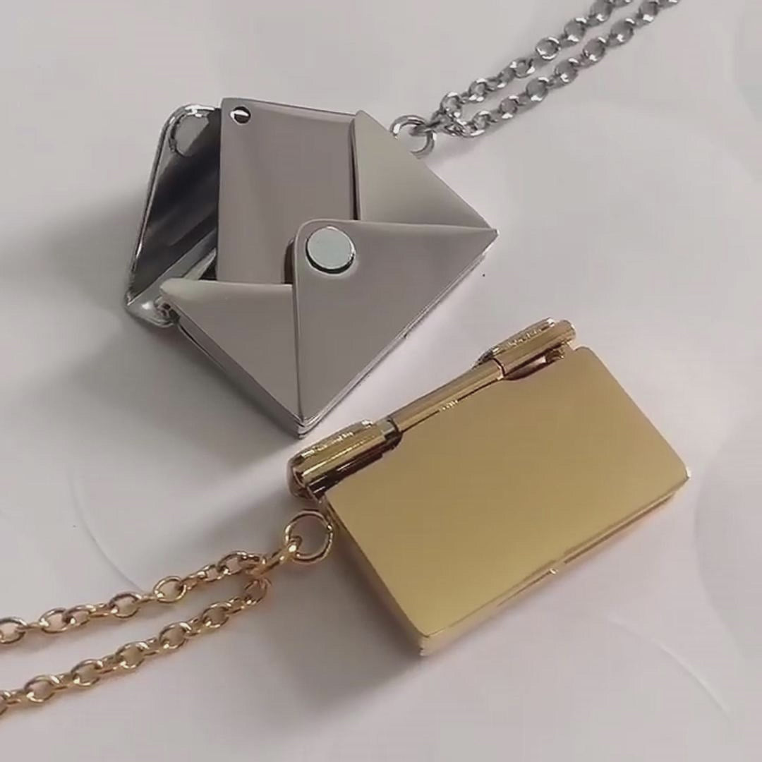 Load video: Fashion Jewelry Envelop Necklace Women Lover Letter Pendant Best Gifts For Girlfriend