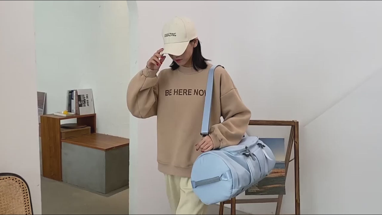 Load video: Waterproof Gym Fitness Bag Outdoor Travel Sport Excerise Fashion Casual Backpack